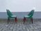 Grüne Sessel aus Kunstleder & Holz, Italien, 1960er, 2er Set 4
