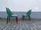 Green Faux Leather & Wooden Armchairs, Italy, 1960s, Set of 2, Image 3