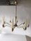 Mid-Century Modern Brass & Long Smoke Glass Tubes Chandelier, Italy, 1960s 4