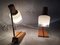 Lámparas de mesita de noche de latón y madera, años 50. Juego de 2, Imagen 7