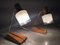 Messing & Holz Nachttischlampen, Deutschland, 1950er, 2er Set 3