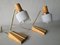 Lámparas de mesita de noche de latón y madera, años 50. Juego de 2, Imagen 1