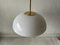 Opaline Glass & Brass Lux Pendant Lamp by Limburg, Germany, 1960s 7