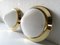 Opal Glass & Brass Sconces or Ceiling Lamps, Germany, 1960s, Set of 2 3