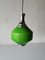Green Glass & Chrome Ceiling Lamp, 1970s, Image 3