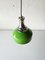 Green Glass & Chrome Ceiling Lamp, 1970s 4
