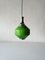 Green Glass & Chrome Ceiling Lamp, 1970s 1