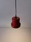 Lámpara colgante Poker pequeña de metal rojo de Jo Hammerborg para Fog and Mørup, Denmark, años 70, Imagen 4