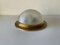 Italian Glass & Brass Ceiling or Wall Lamp from Mod Dep Lamp Art, 1960s 1
