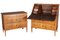 Secretaire e cassettiera antichi in noce, 1800, set di 2, Immagine 2