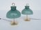 Grünes Glas Mod. Arenzano LTA3 Tischlampen von Ignazio Gardella für Azucena, Italien, 1956, 2er Set 1