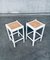 White Stained Wood & Cane High Stools, 1970s, Set of 2 7