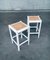 White Stained Wood & Cane High Stools, 1970s, Set of 2, Image 3