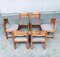 Brutalist Square Model Pine Dining Chairs, 1970s, Set of 6, Image 16