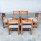 Brutalist Square Model Pine Dining Chairs, 1970s, Set of 6 11