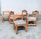Brutalist Square Model Pine Dining Chairs, 1970s, Set of 6 17