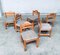 Brutalist Square Model Pine Dining Chairs, 1970s, Set of 6 13