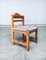 Brutalist Square Model Pine Dining Chairs, 1970s, Set of 6 1