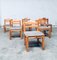 Brutalist Square Model Pine Dining Chairs, 1970s, Set of 6 23