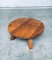 Brutalist Massive Oak Round Coffee Table, Belgium, 1960s, Image 1