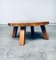 Brutalist Massive Oak Round Coffee Table, Belgium, 1960s 5