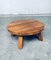 Brutalist Massive Oak Round Coffee Table, Belgium, 1960s 6