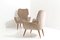 Beige Velvet & Wood Armchairs, 1950s, Set of 2 2