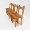 Solid Oak Brutalist Chairs, Set of 4 2