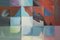 Jan Van Evelingen, pintura abstracta de bloques, años 80, acrílico sobre papel, Imagen 1