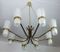 Mid-Century Brass Eight-Armed Chandelier, 1950s, Image 1