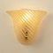 Ribbed Grit Color Amber Gold Murano Glass Wall Lamps, 1960s, Set of 2 5