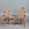 Carved Chairs with Bird Figures, Set of 2 1