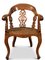 Regency Oak Library Chair with Pierced Decorative Rear & Sides Fitted with a Caned Seat 1