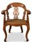 Regency Oak Library Chair with Pierced Decorative Rear & Sides Fitted with a Caned Seat, Image 1