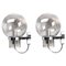 Vintage Space Age Chrome & Glass Wall Mounted Lamps from Glashutte Limburg, 1960s, Set of 2, Image 1