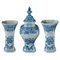 Blue and White Garniture Set from Delft, Set of 3 1