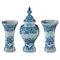 Blue and White Garniture Set from Delft, Set of 3, Image 1