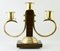 Art Deco Wooden & Brass Candlesticks, 1930s, Set of 2, Image 3