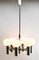 Lámpara de araña de cromo y vidrio opalino, años 60, Imagen 5