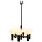 Chrome & Opaline Glass Chandelier, 1960s 1