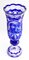 Very Large 20th Century Bohemian Cobalt Overlay Cut-Crystal Vase, Image 3