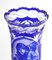 Very Large 20th Century Bohemian Cobalt Overlay Cut-Crystal Vase, Image 5