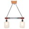 Vintage Teak, Chrome & Glass Bar Chandelier 1