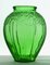 Large Art Deco Transparent Green Glass Vase 2