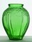 Large Art Deco Transparent Green Glass Vase, Image 2