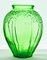 Grand Vase Art Déco en Verre Transparent Vert 3