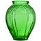 Large Art Deco Transparent Green Glass Vase 1