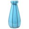 Handbemalte blaue Opalglas Vase, Frankreich 1