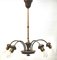 Lámpara de araña italiana vintage con cinco brazos, años 60, Imagen 4