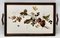 Antikes Jugendstil Tablett mit Fliesenplatte und Blumendekoration, 1905er 10